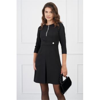 Rochie Moze neagra cu fermoar la bust