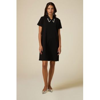 Rochie-tricou cu guler detasabil