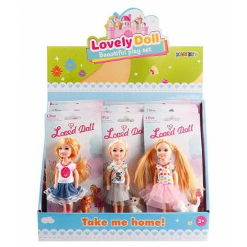 Set 3 papusi cu animal de companie, Lovely Doll