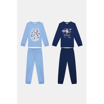 Set de pijamale cu model cu iepuri - 2 perechi