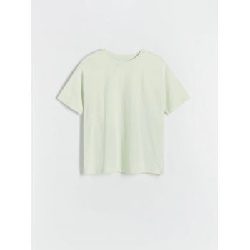 Tricou basic, cu maneca scurta, verde, dama, Reserved ieftin