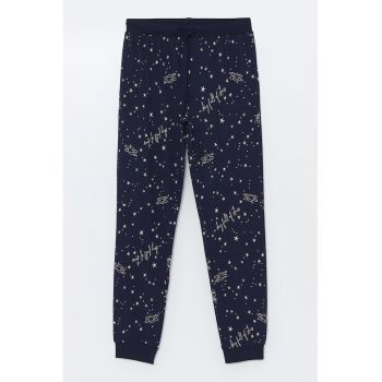 Pantaloni de pijama de bumbac cu imprimeu