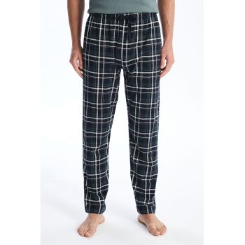 Pantaloni de pijama in carouri cu snur