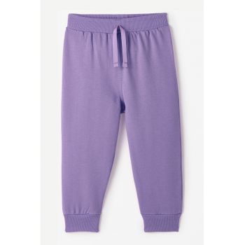 Pantaloni de trening din bumbac cu terminatii elastice