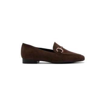 Pantofi loafer de piele intoarsa cu lant decorativ