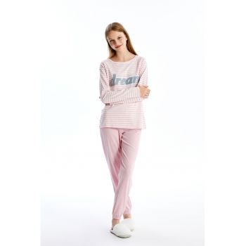 Pijama din amestec de bumbac cu model