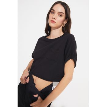 Tricou crop supradimensionat