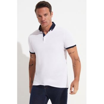 Tricou polo slim fit de bumbac