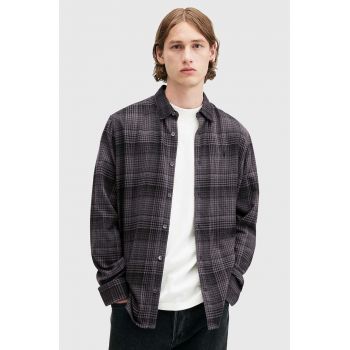 AllSaints camasa din bumbac SONIK LS SHIRT barbati, culoarea gri, cu guler clasic, relaxed, M037SB