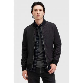 AllSaints geaca bomber BASSETT barbati, culoarea negru, de tranzitie, M077OB