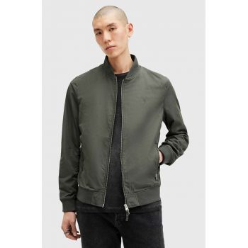 AllSaints geaca bomber BASSETT barbati, culoarea verde, de tranzitie, M077OB