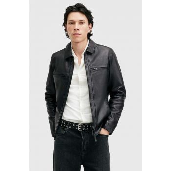 AllSaints geaca de piele LUCK JACKET barbati, culoarea negru, de tranzitie, M069LB