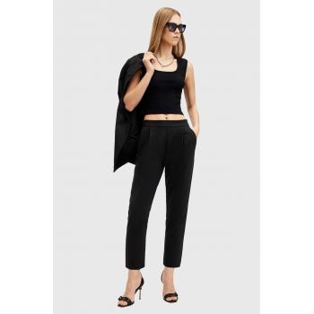 AllSaints pantaloni ALEIDA TRI TROUSER femei, culoarea negru, fason chinos, medium waist, W009QZ