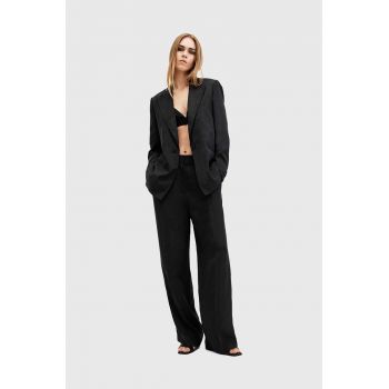 AllSaints pantaloni AVERIE TEN TROUSER femei, culoarea negru, lat, high waist, W027QC