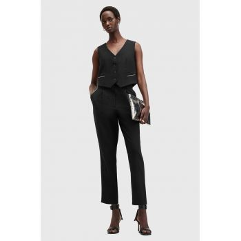 AllSaints pantaloni din lana ATLAS KRYS TROUSER culoarea negru, fason chinos, high waist, W007QB