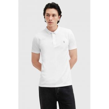 AllSaints polo de bumbac REFORM culoarea alb, neted, M075PB