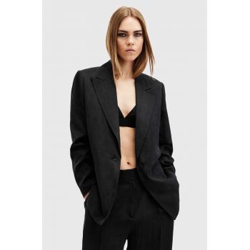 AllSaints sacou AVERIE TEN BLAZER culoarea negru, un singur rand de nasturi, neted, W026QC