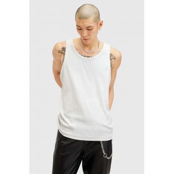 AllSaints top din bumbac EDWARDS VEST culoarea alb, M008JB