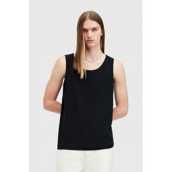 AllSaints top din bumbac EDWARDS VEST culoarea negru, M008JB