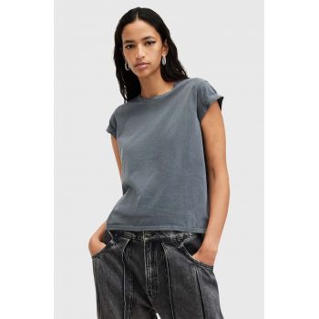 AllSaints tricou din bumbac ANNA femei, culoarea gri, W191JB