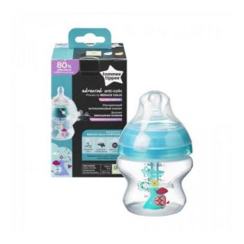 Biberon Advanced cu Sistem de Ventilatie, Tommee Tippee, 150 ml, elefant, 1 buc