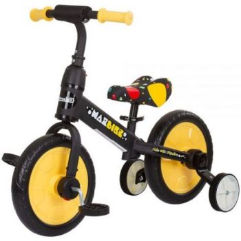 Bicicleta copii 2-5 ani, fara pedale, In Max Bike Yellow, Chipolino DIKMB0233YE