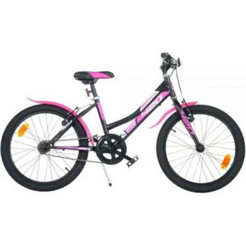 Bicicleta copii 6-9 ani, 20 inch, Mtb Fete Sport Negru, Dino Bikes DB420D04SCBK