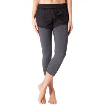 Colanti fitness cu pantaloni scurti, gri, dama, Calzedonia