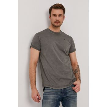 G-Star Raw tricou din bumbac culoarea verde, neted