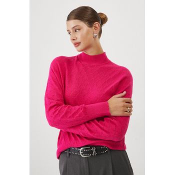 Medicine pulover femei, culoarea roz, light, cu turtleneck