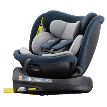 Scaun auto rotativ cu isofix B-Joy Deluxe Buf Boof iSize 40-150 cm blue