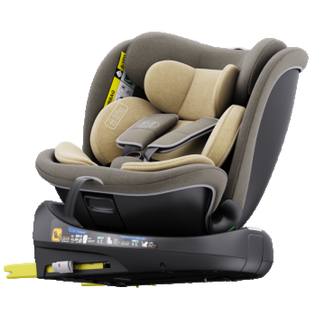 Scaun auto rotativ cu isofix B-Joy Deluxe Buf Boof iSize 40-150 cm lightbrown