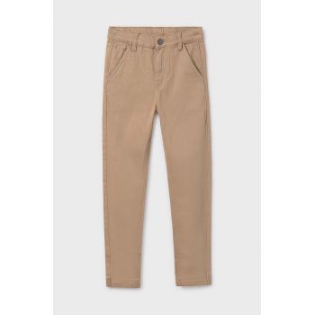 Mayoral pantaloni copii joggery culoarea bej, neted, 7540