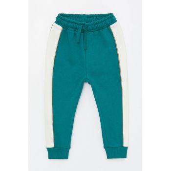 Pantaloni de trening cu model in doua tonuri si snur de ajustare