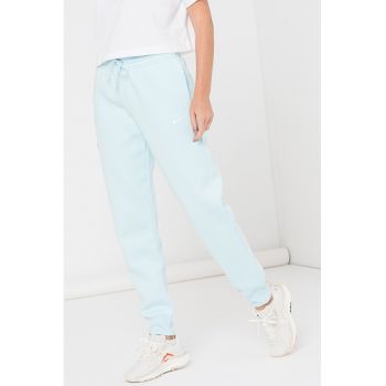 Pantaloni de trening cu model uni si snur de ajustare in talie