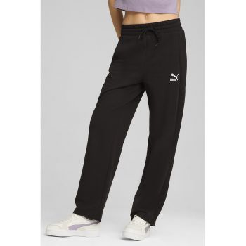 Pantaloni de trening cu talie inalta si logo