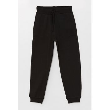 Pantaloni de trening cu talie inalta si model uni