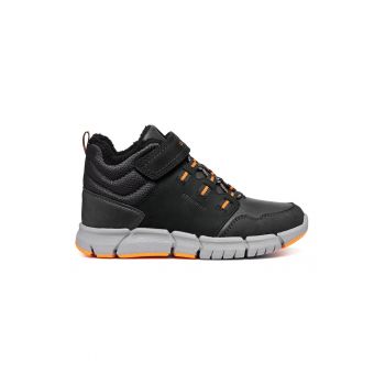 Pantofi sport cu insertii de piele nabuc cu velcro