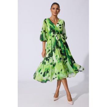 Rochie eleganta Lirene Verde Multi