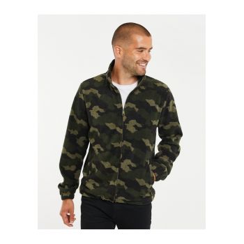 Bluza de trening din fleece cu fermoar si imprimeu camuflaj Fowler 5593