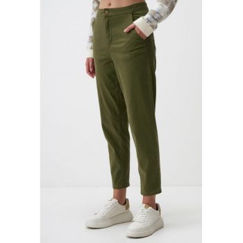 Pantaloni crop din amestec de lyocell