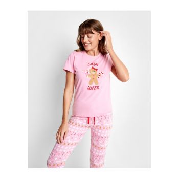 Pijama cu imprimeu grafic Candy Queen