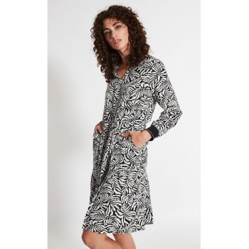 Rochie evazata cu model Leaves 6343