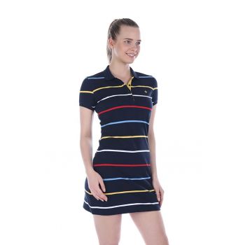 Rochie polo de bumbac cu dungi