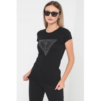 Tricou cu logo cu strasuri