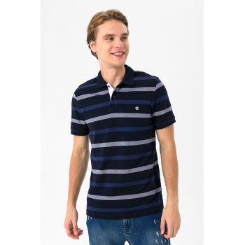 Tricou polo cu dungi