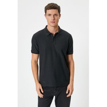 Tricou polo slim fit din amestec de bumbac