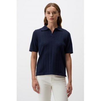 Tricou polo cu aspect striat