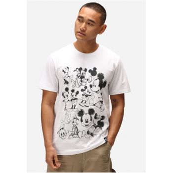 Tricou unisex cu imprimeu cu desene animate Disney Mickey and Friends Sketch 7583