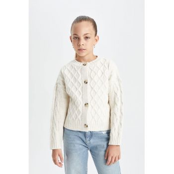 Cardigan regular fit cu inchidere cu nasturi